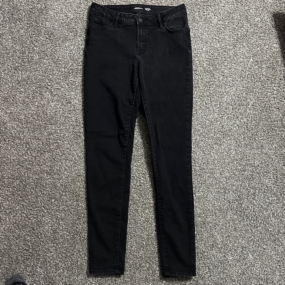 Old Navy Women's Rockstar Super Skinny Mid-Rise Black Jeans